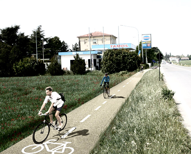 RP studio - Calzolari, Filippucci, Fiorini — asse ciclabile via emilia